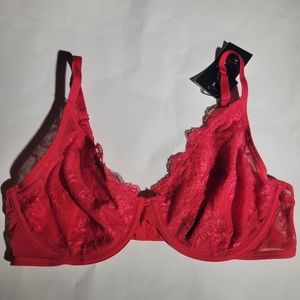 Inc International Concepts Apex Lace Bra Red Ski Patrol Valentine's Day